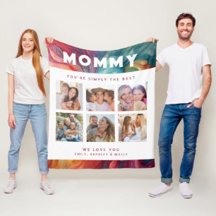 Mummy Simply The Best Photo Collage Personalised Fleece Blanket