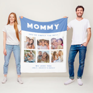 Mummy Simply The Best Photo Collage Personalised Fleece Blanket