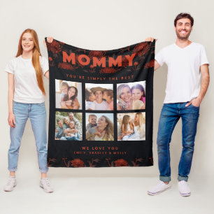 Mummy Simply The Best Photo Collage Personalised Fleece Blanket