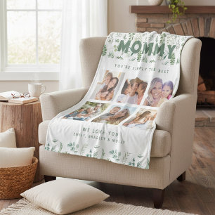 Mummy Simply The Best Six Photo Collage Gift Fleece Blanket