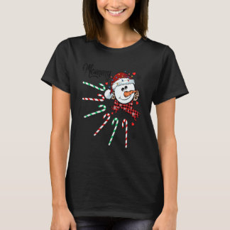 Mummy Snowman Candy Cane Christmas Xmas Funny T-Shirt