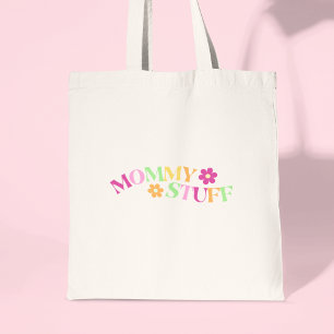 Mummy Stuff Floral Colourful Gift for New Moms  Tote Bag