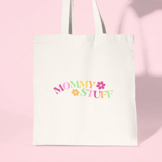 Mummy Stuff Floral Colourful Gift for New Moms  Tote Bag