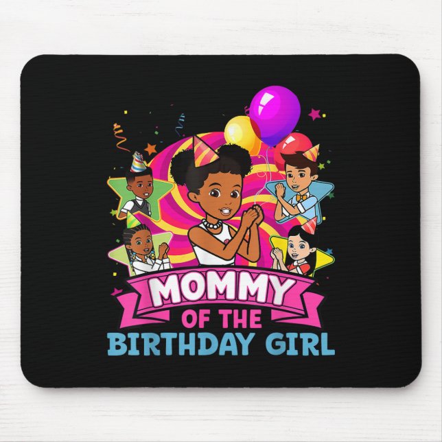 Mummy The Birthday Girl Party Pink Doll Family Dec Mouse Mat (Front)