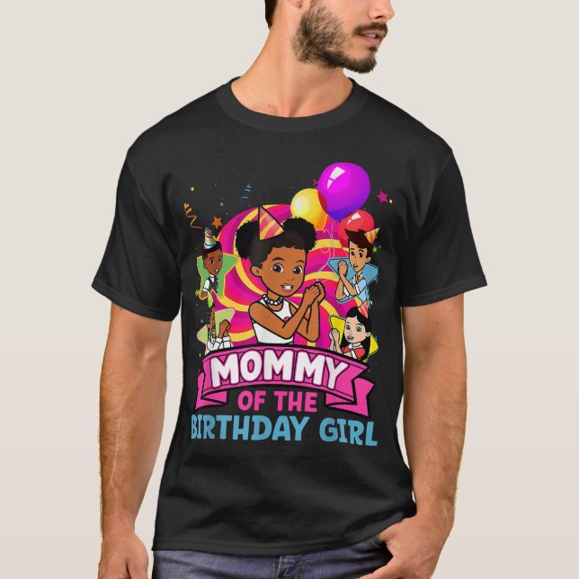 Mummy The Birthday Girl Party Pink Doll Family Dec T-Shirt (Front)