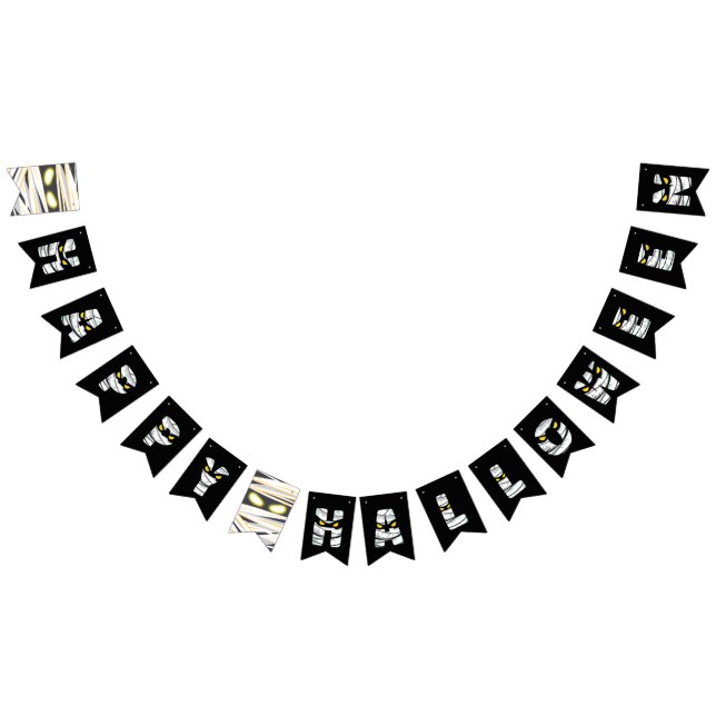 Mummy-themed Happy Halloween Bunting Flags (All)