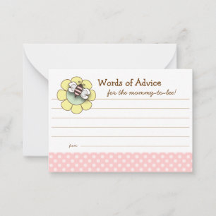 Mummy to Be Advice Card Baby Shower Pink