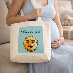 Mummy To Be Baby Shower Gift Moon Design Large Tote Bag