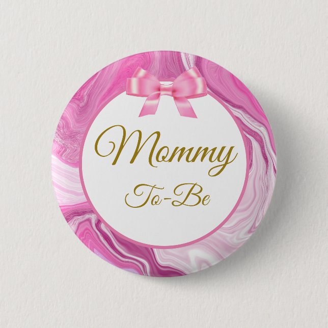 Mummy To Be Baby Shower Pink & Gold   6 Cm Round Badge (Front)