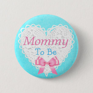 Mummy to be Blue and Pink Baby Shower Button