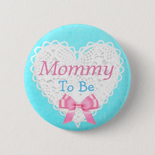 Mummy to be Blue and Pink Baby Shower Button
