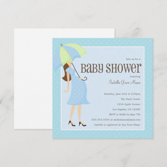 Mummy To Be - Blue | Baby Shower Invite (Front/Back)