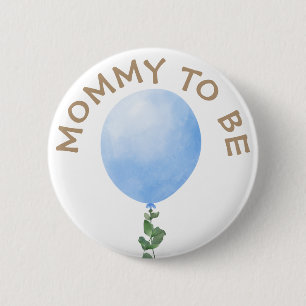Mummy to be Blue Balloon Baby Shower Button