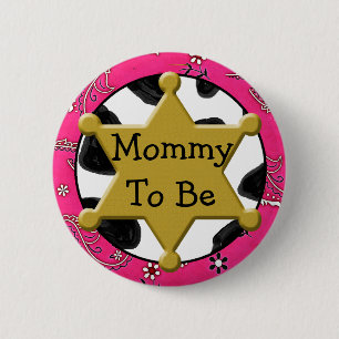 Mummy to Be Blue Bandanna Baby Shower Button