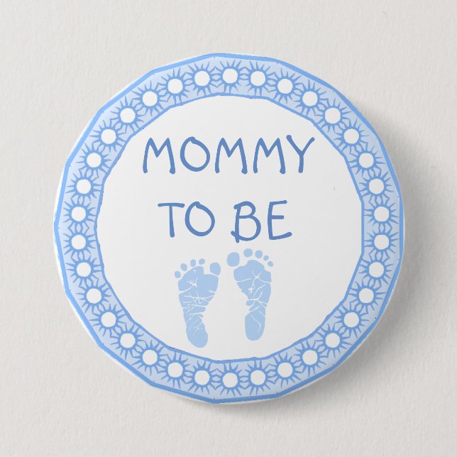 Mummy to be Blue Boy Baby Shower button (Front)