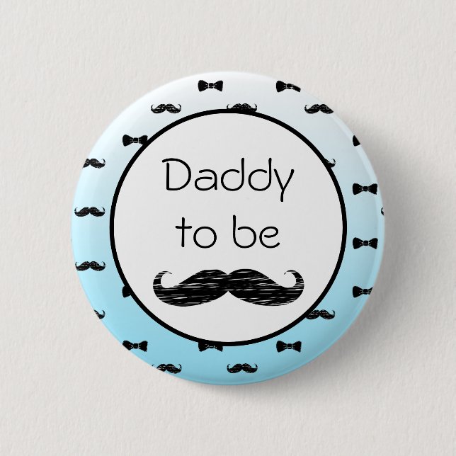 Mummy to be Boy's Baby Shower Moustache 6 Cm Round Badge (Front)