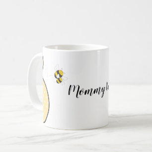 Mummy to be bumblebee mug with pregnant silhouette