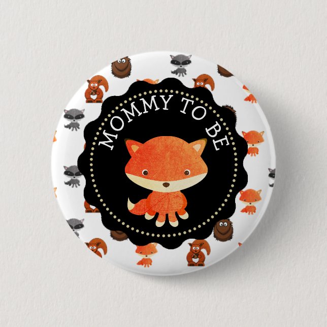 Mummy To Be Button Woodlands Creatures Theme (Front)
