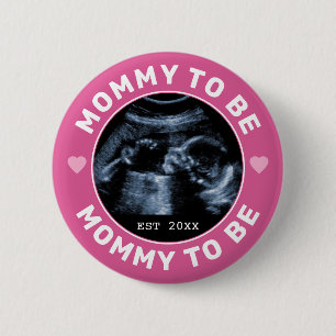 Mummy To Be Custom Photo Baby Shower Party 6 Cm Round Badge