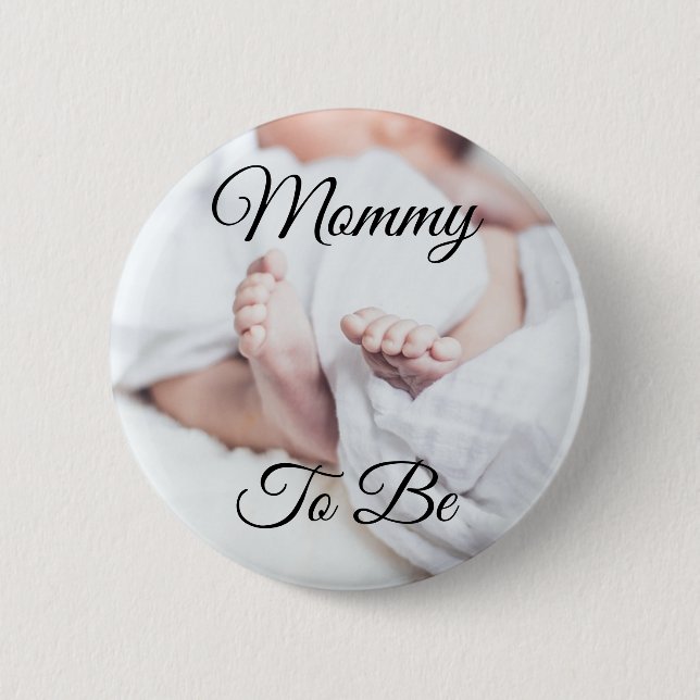 Mummy to be Cute Baby Feet Baby Shower button (Front)