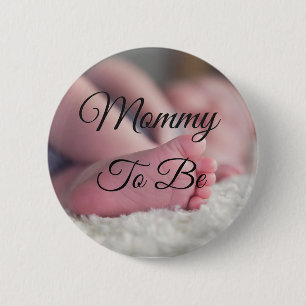 Mummy to be Cute Baby Feet Baby Shower button