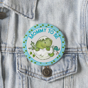 Mummy To Be Cute Hatching Dino Baby Shower Button