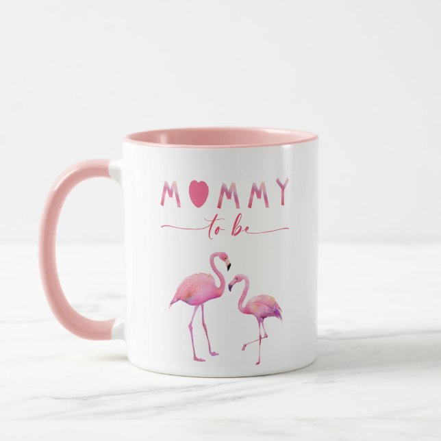 Mummy to Be Flamingo Baby Shower Mug (Left)