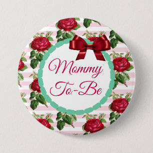 Mummy to be Floral Chic Roses Button