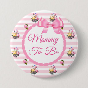 Mummy to be Floral Chic Roses Button