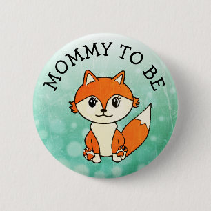 Mummy to Be Forest Animals Fox Baby Shower Button