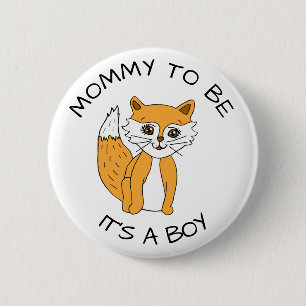 Mummy to be Fox Baby Shower  6 Cm Round Badge