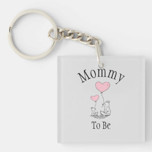Mummy To Be Fox Baby Shower Keychain