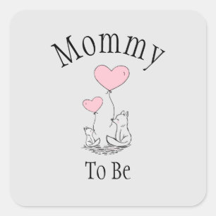 Mummy To Be Fox Baby Shower  Square Sticker