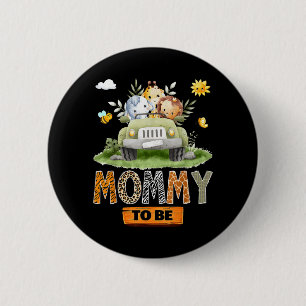 Mummy to Be Gender Reveal Safari Jungle Animals 6 Cm Round Badge