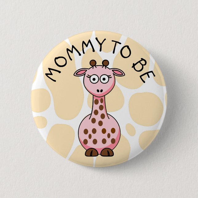 Mummy to be Giraffe Baby Shower button (Front)