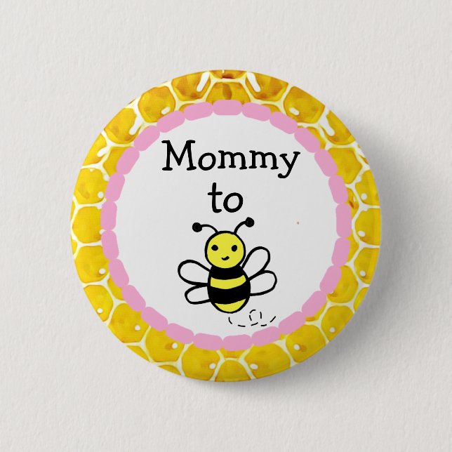 Mummy to Be Girl's  Baby Shower 6 Cm Round Badge (Front)