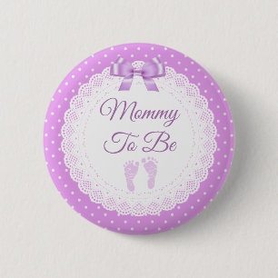 Mummy to be Girl's Purple Baby Shower 6 Cm Round Badge