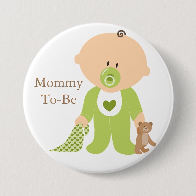 Mummy To Be Green Baby Button (Front)