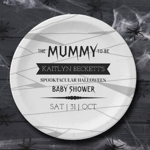 Mummy To Be   Halloween Baby Shower Paper Plate