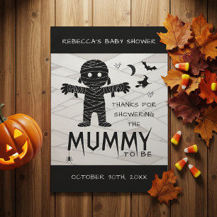 Mummy to Be Halloween Baby Shower Photo Thank You Card