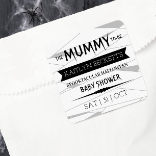 Mummy To Be Halloween Baby Shower Square Sticker