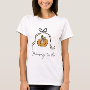 Mummy to Be Halloween Pumpkin Ribbon Baby Shower T-Shirt