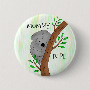 Mummy To Be Koala Baby Shower 6 Cm Round Badge