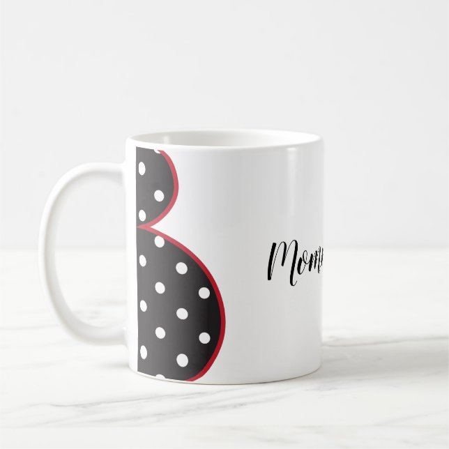 Mummy to be ladybug mug with pregnant silhouette (Left)