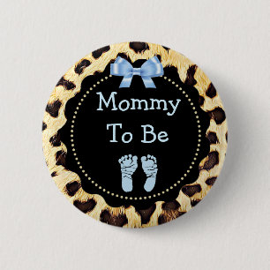 Mummy to be Leopard Print Baby Shower 6 Cm Round Badge