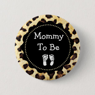Mummy to be Leopard Print Baby Shower 6 Cm Round Badge