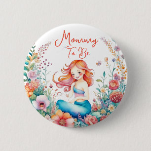 Mummy To Be Mermaid Baby Shower  6 Cm Round Badge