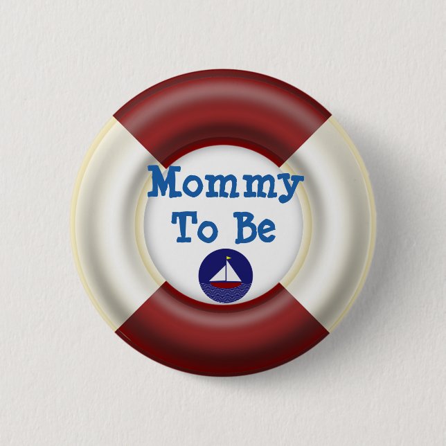 Mummy to be Nautical Baby Shower Button (Front)