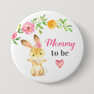 Mummy to be New Momma Bunny Rabbit Baby Shower 7.5 Cm Round Badge