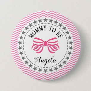 Mummy to be New Mother Baby Shower Pink Bow 7.5 Cm Round Badge
